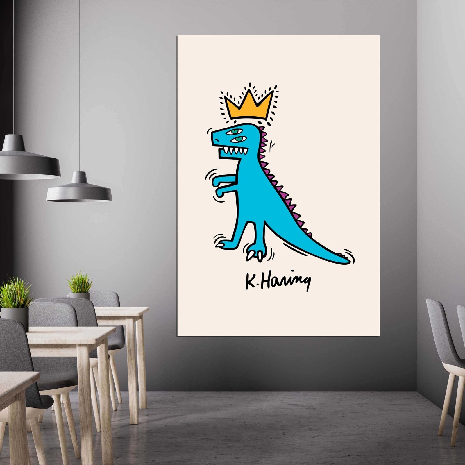 Tableau Pop Art Keith Haring Dinosaure - The Art Avenue