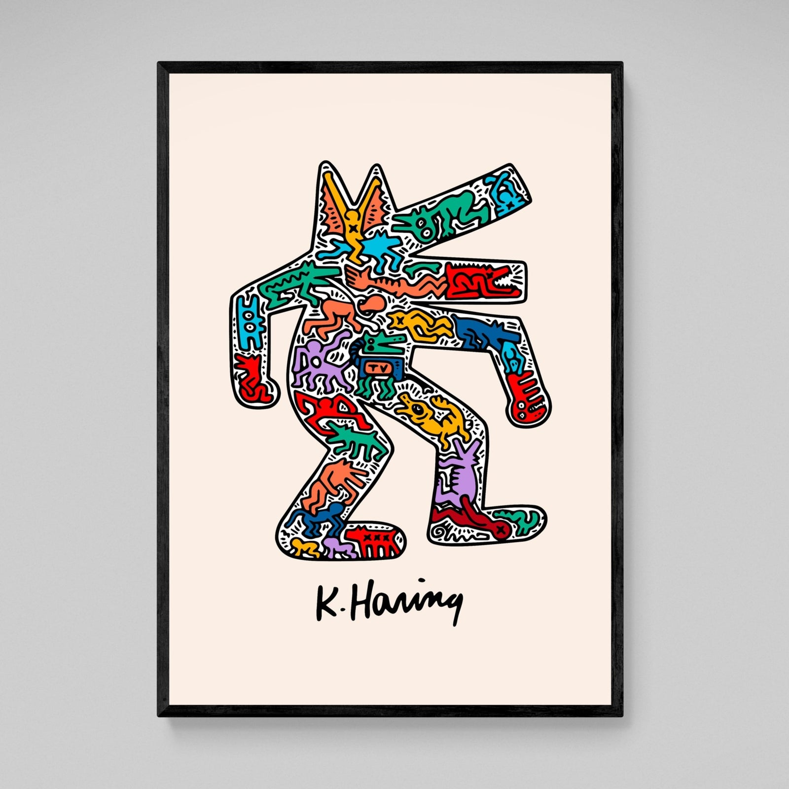 Tableau Pop Art Keith Haring Dog - The Art Avenue