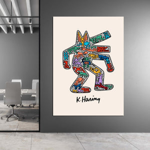 Tableau Pop Art Keith Haring Dog - The Art Avenue