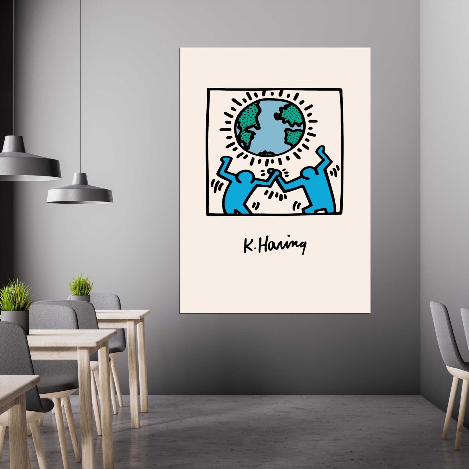 Tableau Pop Art Keith Haring World - The Art Avenue