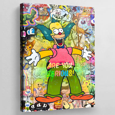 Tableau Pop Art Krusty Le Clown - The Art Avenue