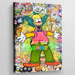 Tableau Pop Art Krusty Le Clown - The Art Avenue