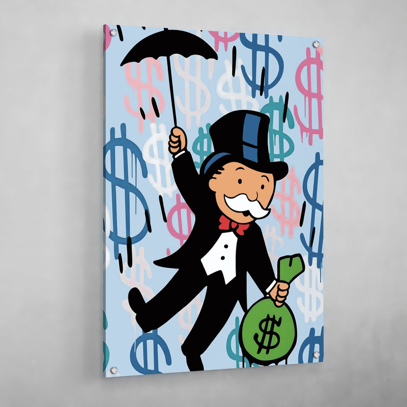 Tableau Toile Pop Art Monopoly – Acrylique, Crypto, Bourse, Finances, Grand Format