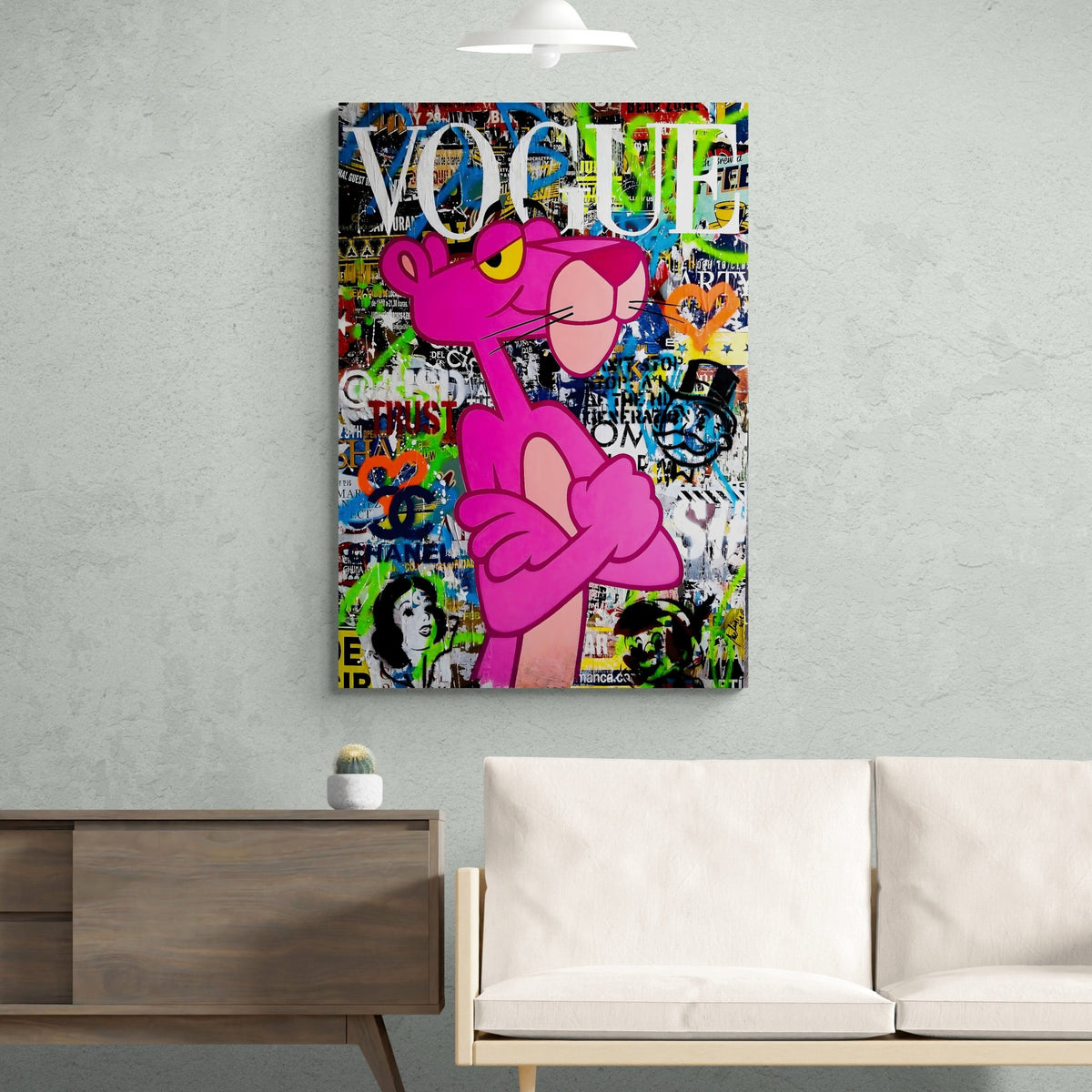 Tableau Pop Art Panthère Rose - The Art Avenue
