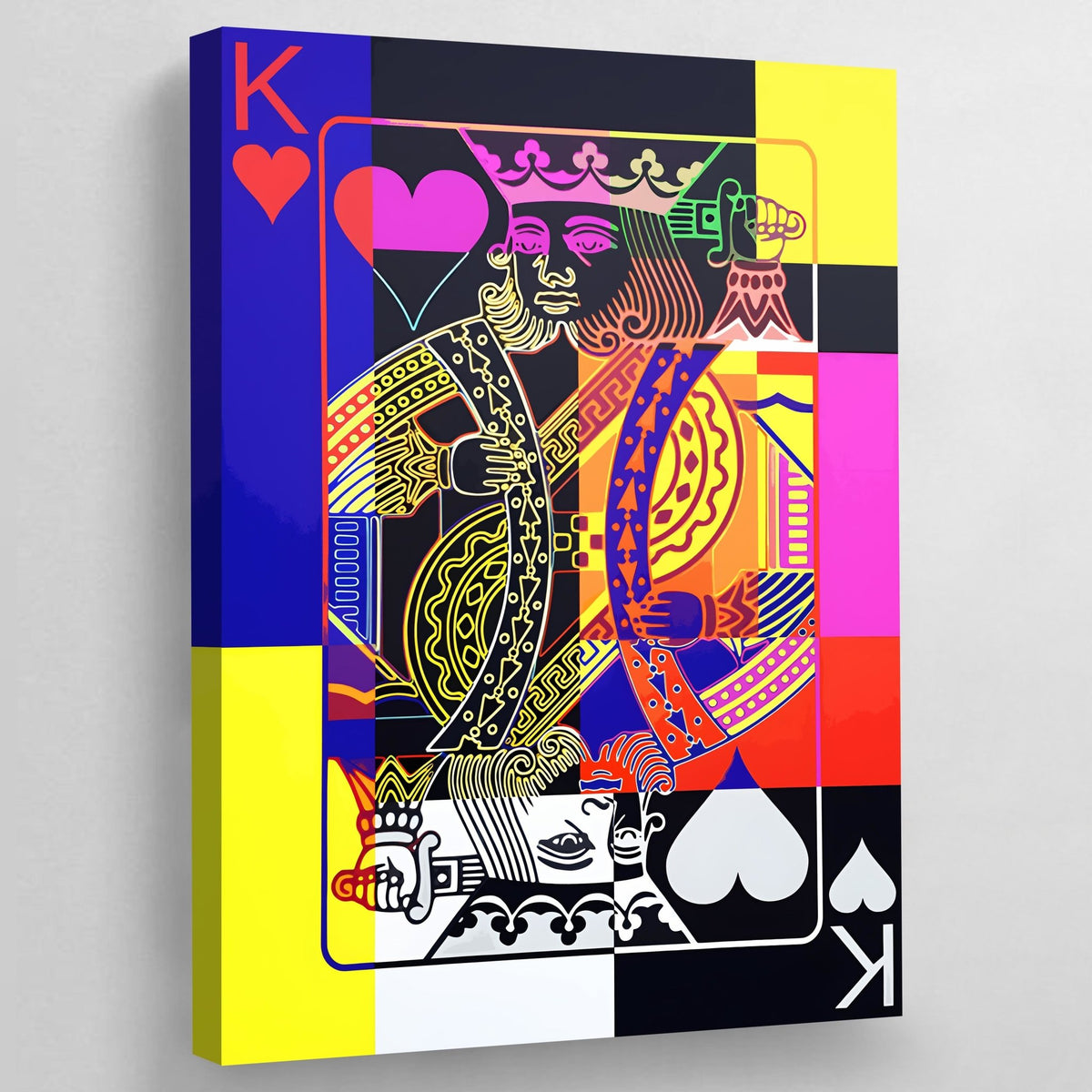 Tableau Pop Art Roi De Coeur - The Art Avenue