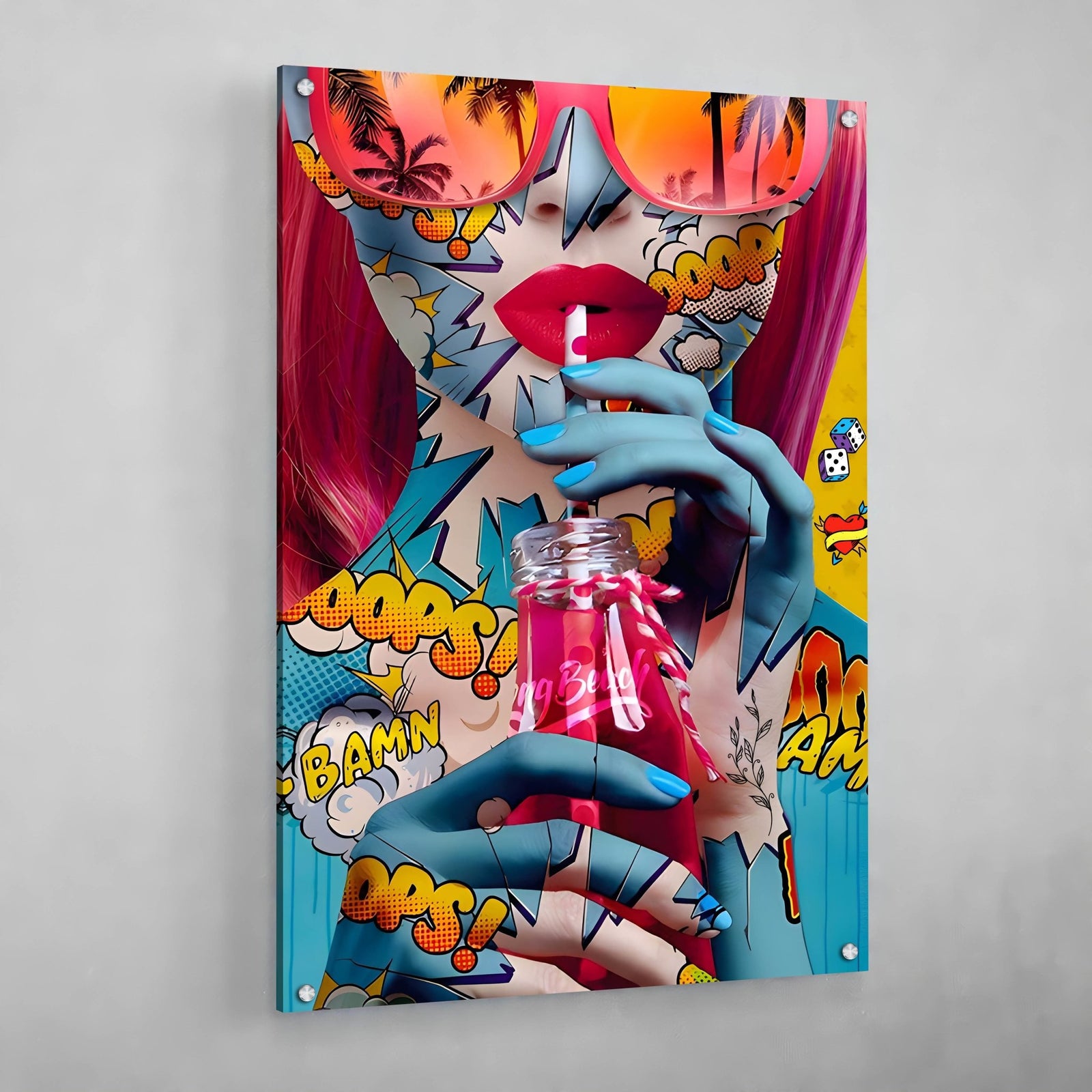 Tableau Pop Art Visage Femme Stickers - The Art Avenue