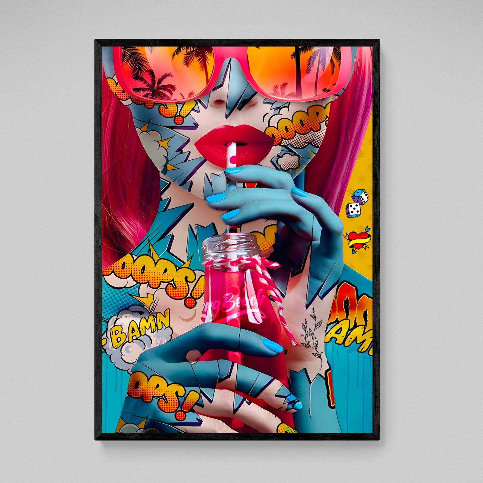 Tableau Pop Art Visage Femme Stickers - The Art Avenue