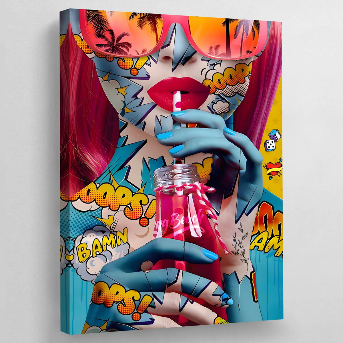 Tableau Pop Art Visage Femme Stickers - The Art Avenue