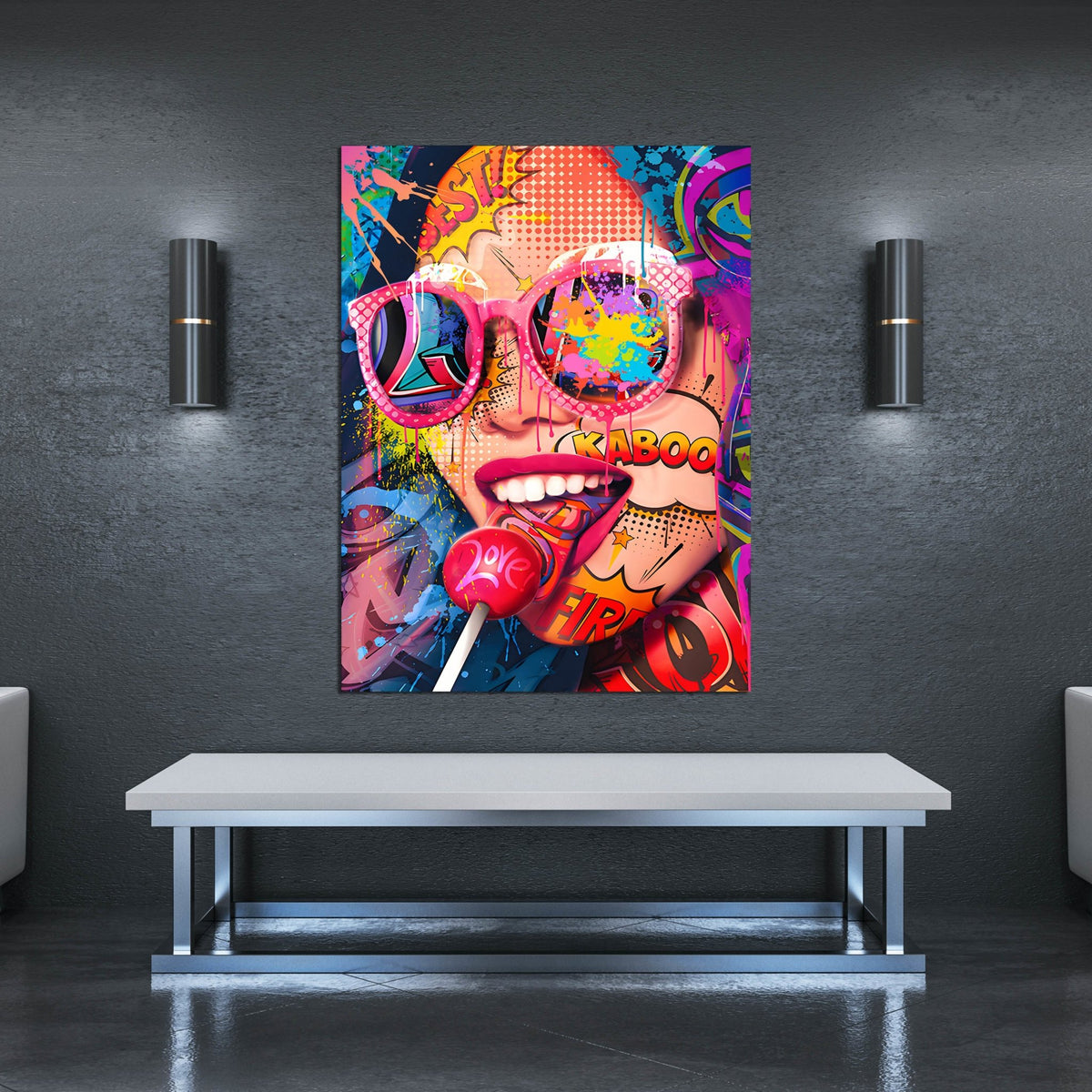 Tableau Pop Art Visage Stickers Femme - The Art Avenue