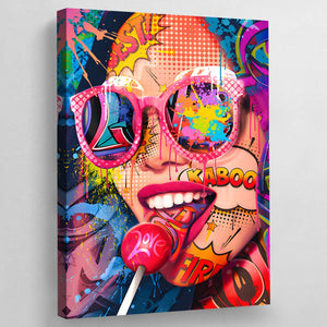 Tableau Pop Art Visage Stickers Femme - The Art Avenue