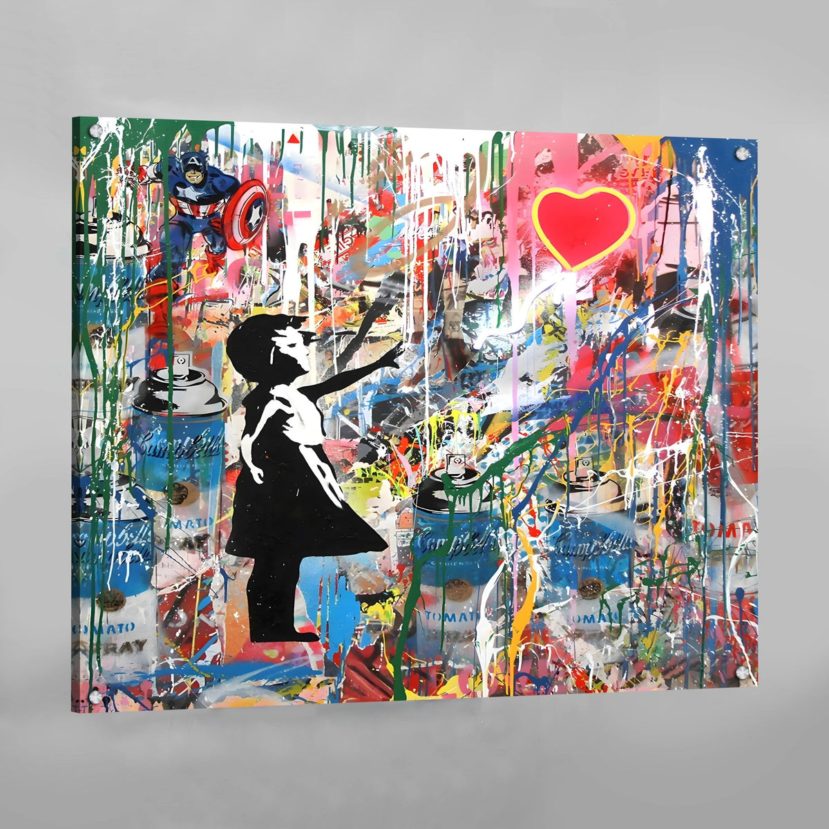Tableau Street Art Ballon Rouge - The Art Avenue