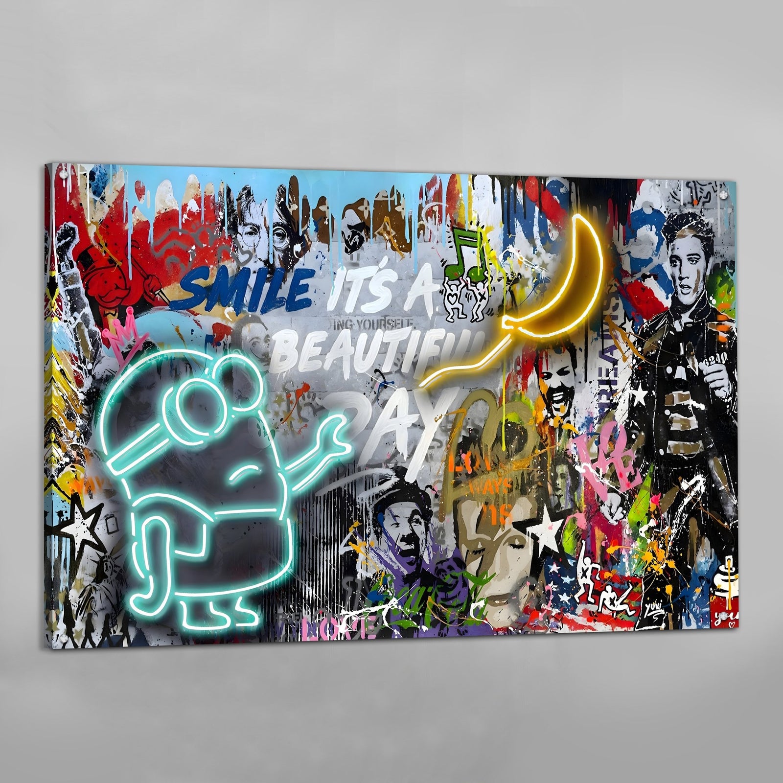 Impression sur Verre 125x70cm Tableaux Image L'Abstraction Graffiti Moderne Impression sur Verre 125x70cm Tableaux Image L'Abstraction Graffiti Moderne