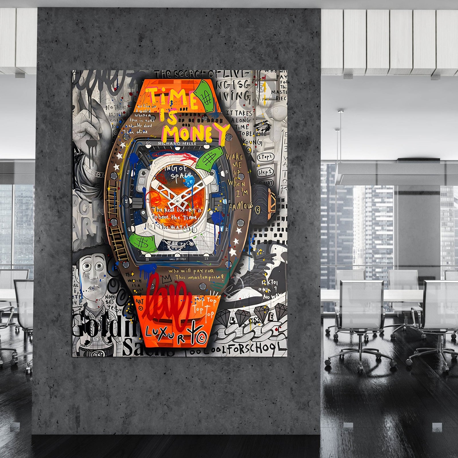 Tableau Street Art Montre - The Art Avenue