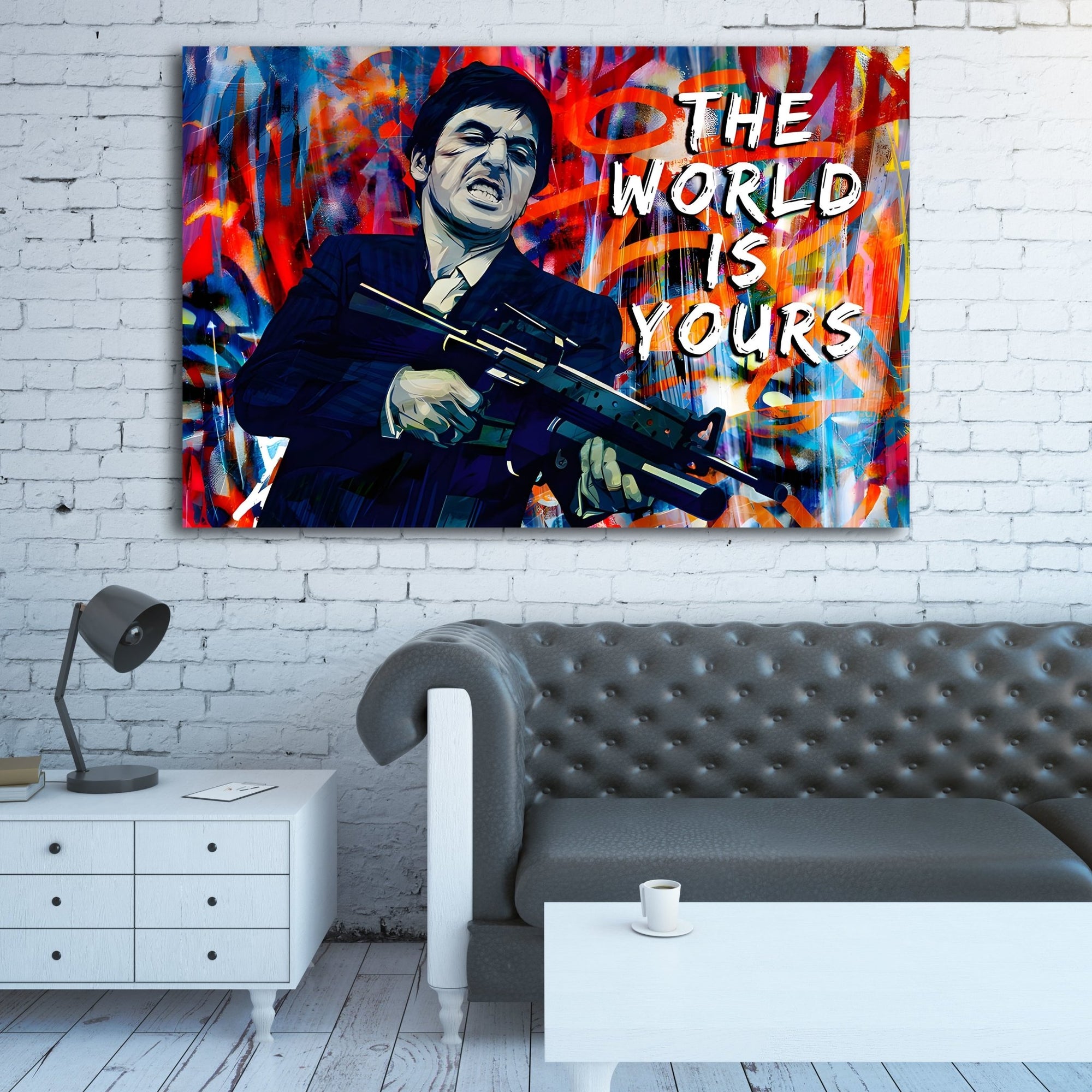 Tableau Décoratif - Scarface - Al Pacino - 60x107 cm - Toile épaisse Tableau Décoratif - Scarface - Al Pacino - 60x107 cm - Toile épaisse