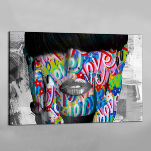 Tableau Street Art Visage Femme - The Art Avenue