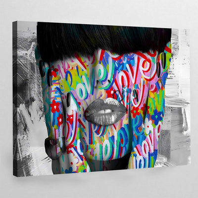 Tableau Street Art Visage Femme - The Art Avenue